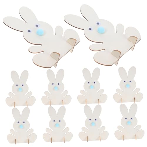 iplusmile 1 Satz Osterhasen-dekoration Holzhasen Ostern Diy Holzmalerei Osterhasenausschnitt Unfertiger Holzhase Holzausschnitte Für Handwerk Holzkaninchen Osterkaninchenholz Bommel von iplusmile
