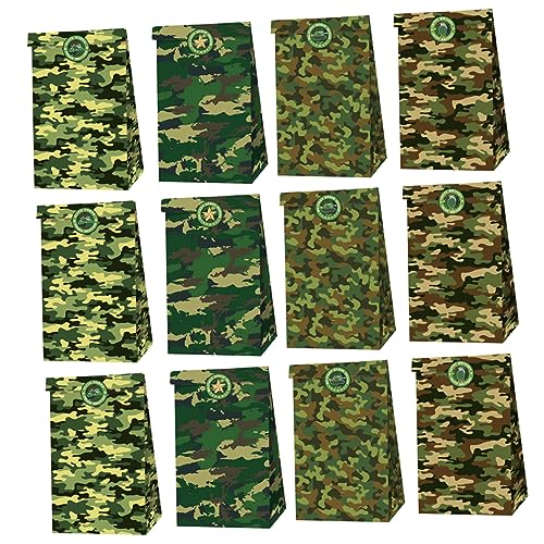 iplusmile 1 Satz Papiertüte mit militärischer Themen Geschenkbeutel Taschen zum Verpacken von Geschenken Weiße Süßigkeitenbeutel Bonbontüten Süßigkeitentasche Tüten Papier behandeln Grün von iplusmile