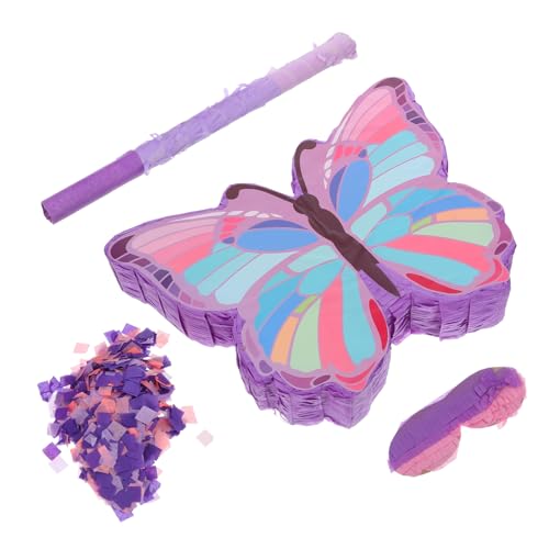 iplusmile 1 Satz Pinata mit Schmetterlingsmotiv Schmetterlings-Geburtstagszubehör Piñata mit Stock Mädchen Piñata schmetterling party dekorationen Schmetterlingspartyzubehör Pinatas Papier von iplusmile