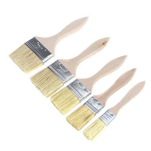 iplusmile 1 Satz Pinsel Set Ölwände Wandmalpinsel Malerpinsel Großzahlen Fleckenpinsel Rundpinsel Farbmöbelpinsel Flachkanten Bambus von iplusmile