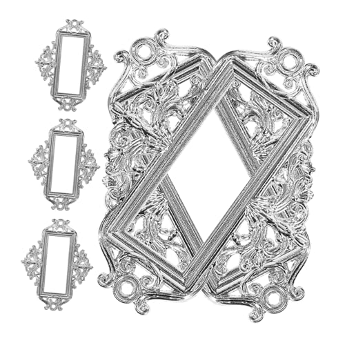iplusmile 1 Satz Retro -etikettenkartenrahmen Goldener Rahmen Goldene Rahmen Schranketikettenrahmen Etikettenhalter Aus Metall Schubladen-tag-rahmen Zinklegierung Silber 5 Stück von iplusmile