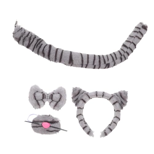 iplusmile 1 Satz Tierstirnband Stirnband Mit Animal-print Leoparden-kostümzubehör Zubehör Mit Leopardenmuster Leoparden-requisite Cosplay-kopfbedeckung Haarband Aus Horn Flanell Grey von iplusmile