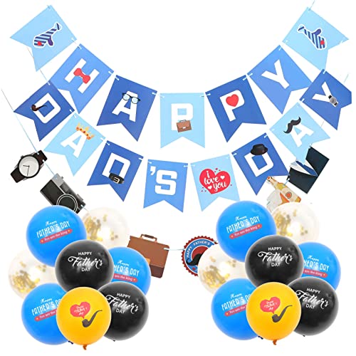 iplusmile 1 Satz Vatertagendekoration Set Banner Zum Hängenväter Day Vatertagszubehör Wimpelkette Zum Vatertag Verschiedene Farbenballons Dekorationen Vatertagsfahnen Led Emulsion von iplusmile