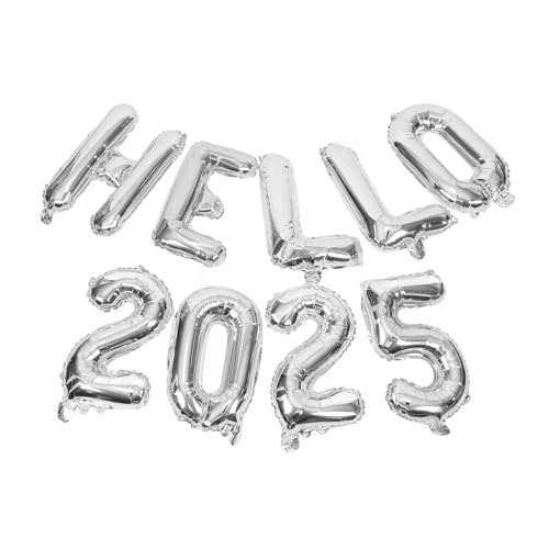 iplusmile 1 Satz Zahlenbriefballon frohes neues jahr ballon Partyballons Dekorationen Ballondekorationen Ballon zur Dekoration Partyzubehör Silvesterparteiversorgung Aluminiumfolie Silber von iplusmile