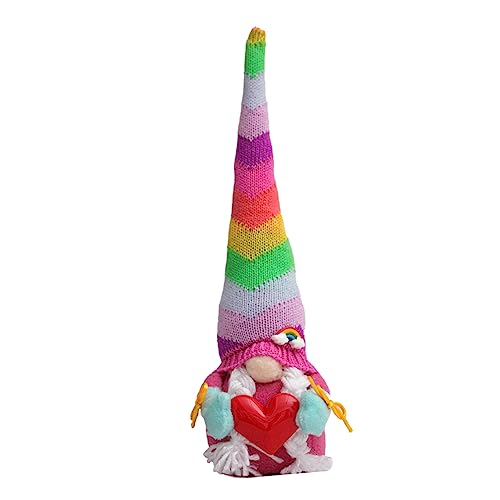iplusmile 1 Stück Regenbogen Gestrickte GNOME Puppe ohne Gesicht mit Hohem Hut Dekoration für Weihnachten und Zuhause Deko für Kinderzimmer und Wohnzimmer von iplusmile
