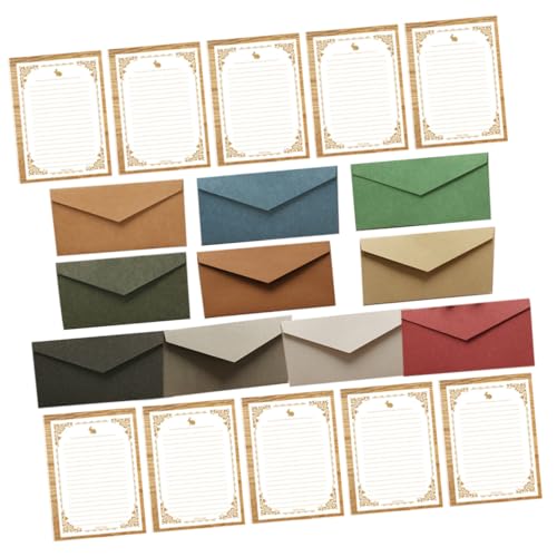 iplusmile 10 Sätze Teiliges Bunte Umschläge mit Linierten Briefpapier Farbige Briefumschläge für Einladungen Handschriftliche Briefe Grußkarten Geeignet für Hochzeit Geburtstag Party von iplusmile