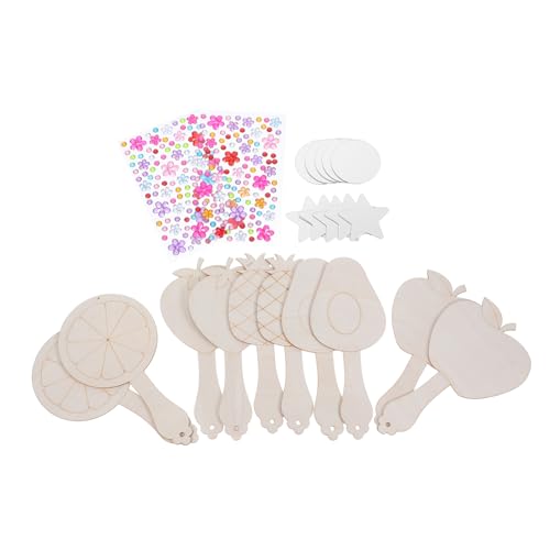 iplusmile 10 Sets Handspiegel Aus Holz Basteln Geburtstagsgeschenke Kosmetik Holz Bastelspiegel Vintage Handspiegel Spiegel Party Malset Glas von iplusmile