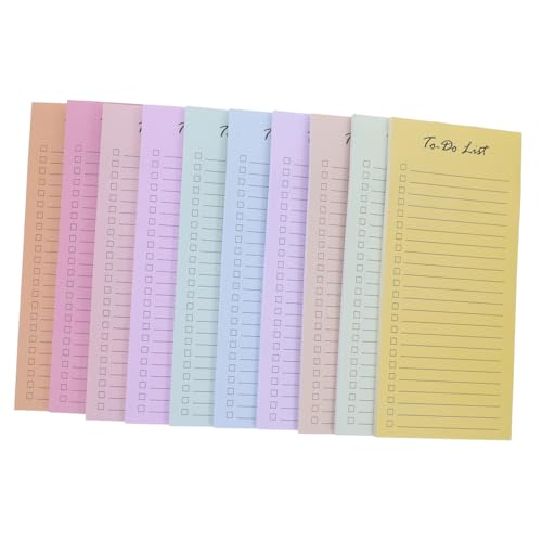 iplusmile 10 Stück Macaron Haftnotizen pro Block Wiederablösbare Selbstklebende To Do Listen und Einkaufszettel Pastellfarbene Notizzettel für Büro Schule und Zuhause Bunte von iplusmile