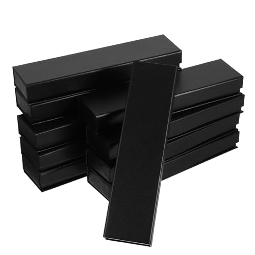 iplusmile 10 Stück Magnetische Klapp Geschenkbox für Stifte Schwarz Elegante Füllfederhalter und Kugelschreiber Aufbewahrung mit Kissen Vielseitige Schmuck und Kleinteile Box für Büro und von iplusmile