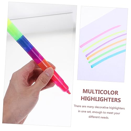 iplusmile 10 Stück Teiliges Abnehmbare Bunte Highlighter Marker mit Leuchtenden Farben für Schule und Büro Kreative Mehrfarbige Textmarker zur Hervorhebung Wichtiger Informationen für von iplusmile