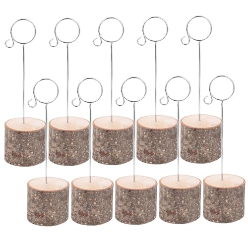 iplusmile 10 Stück Teiliges Holz Foto Clip Tischkartenhalter Stabiles Holz und Kompakt Leichter Notizhalter für Hochzeit Party Geburtstag Tischdekoration von iplusmile