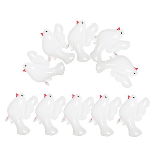 iplusmile 10 Stück friedenstaube ballon Dekorationen Taubenballons groß Denkmal Hochzeit Form Vogel Luftballons weiße Taubendekoration Luftballons zum Gedenken an die Taube Aluminiumfolie von iplusmile