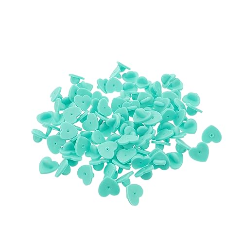 iplusmile 100 Stück Herzförmige Plastikkappe Herz-Stiftrücken Revershalter Herz Broschennadeln Anstecknadeln in großen Mengen Brosche mit Herz Nadelrücken für Anstecknadeln Gummi Grün von iplusmile