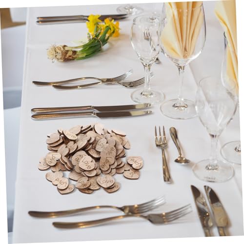 iplusmile 100 Stück Herzförmiges Holzkonfetti Robuste Streudeko für Hochzeitstisch Wiederverwendbare Holzherzen Bastelmaterial Rustikale Papierkonfetti für Babyparty und DIY Projekte von iplusmile