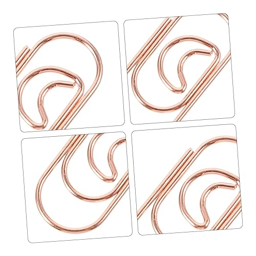 iplusmile 100 Stück Mond Büroklammern Rosegold Metall Büroklammern mit Starker Klemmkraft für Akten Dokumente Bürobedarf Vielseitig Verwendbar Kleine Clips von iplusmile