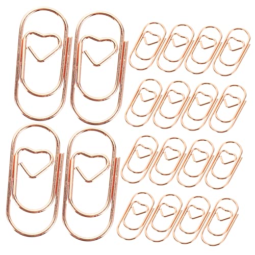 iplusmile 100 Stück Roségold Mini Herz Büroklammern Metall Clips für Dokumentenfixierung und Strickzubehör Langlebig Formstabil Vielseitig für Büro DIY Lesezeichen und Papierdekoration von iplusmile