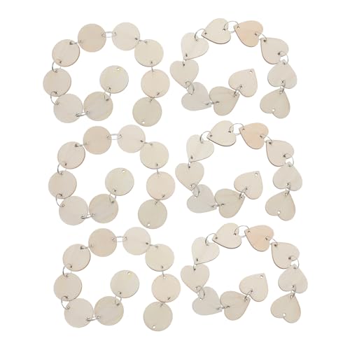 iplusmile 100 Stück Teiliges Holzscheiben mit Runden und Herzförmigen Blanko Holzanhängern für DIY Bastelprojekte Naturbelassen Vielseitig für Handwerk Hochzeit und Dekoration Geeignet von iplusmile