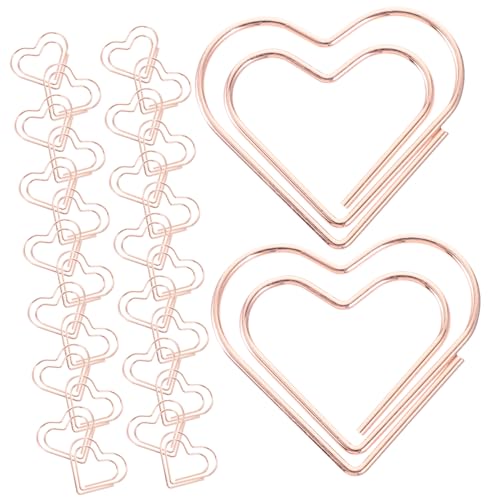 iplusmile 100 Stück Teiliges Roségoldene Metall Büroklammern Herzförmig Langlebige Dokumentenclips für Büro Notizen Karten Praktische und Kreative Papierclips für Büroorganisation und iplusmile 100 Stück Teiliges Roségoldene Metall Büroklammern Herzförmig Langlebige Dokumentenclips für Büro Notizen Karten Praktische und Kreative Papierclips für Büroorganisation und von iplusmile