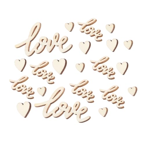 iplusmile 100 Stück liebe Hackschnitzel ästhetisch Fröhlich sortiert begrüßen Herzen Rosa Valentinstag Handwerk Herzscheiben aus Holz zum Basteln DIY-Herzscheiben Holzhandwerksmaterial Beige von iplusmile