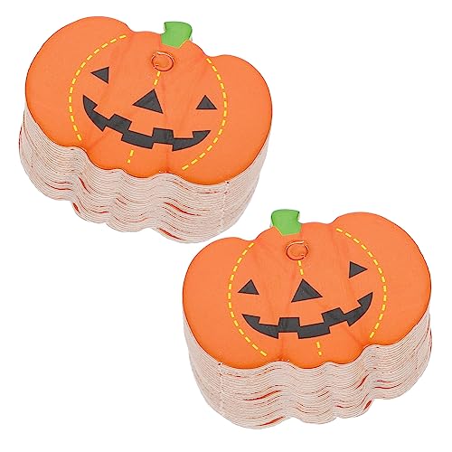 iplusmile 100Stücke Halloween Kürbis Hängende Etiketten Dekorative Geschenkanhänger aus Papier für DIY mit Vorgeschnittenen Löchern zum Einfachen Aufhängen von iplusmile