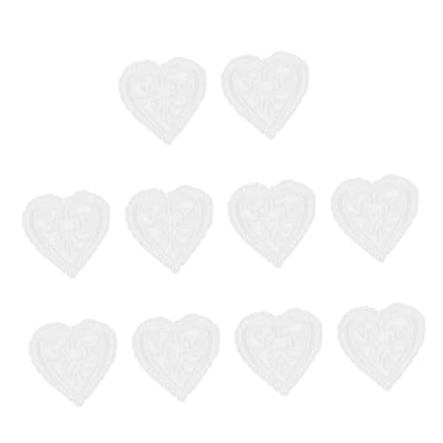 iplusmile 10Stücke Herz Aufnäher zum Aufbügeln Weiße Bestickte Patches für DIY Kleidung zum Reparieren von Löchern Dekoration von Jacken Taschen und Schuhen von iplusmile