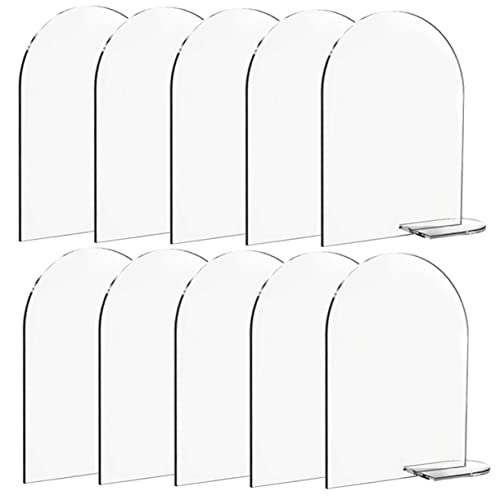 iplusmile 10Stücke Leere Tischkarten Mit Gewölbter Oberseite DIY Platzkarten Für Hochzeiten Und Partys Transparente Acrylschilder Für Tischdekoration von iplusmile