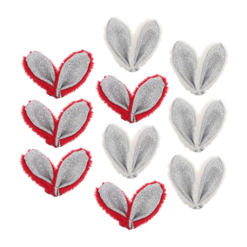 iplusmile 10pcs Kleidung Kaninchenohr Dekortiere Miniaturen DIY Hair Accessoires Dekorative Plüsch Kaninchenohren Kaninchenohren DIY Bastelplüschel Kaninchenohren Für Handwerk von iplusmile