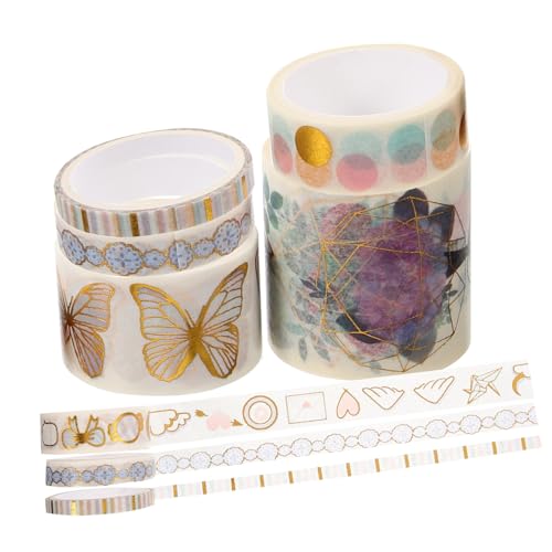 iplusmile 12 Rollen Washi Tape Dekorative Klebebänder für DIY Scrapbooking Planer Aquarell Muster Glitzer Designs für Kreative Projekte Persönliche Gestaltung von iplusmile