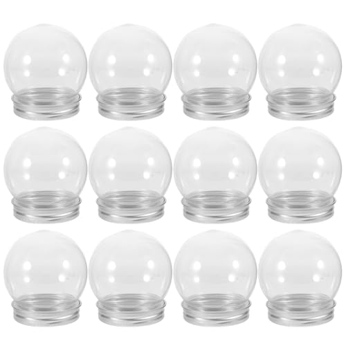 iplusmile 12 Stück 150 Ml DIY-Schneekugel Aus Durchsichtigem Kunststoff Mit Abschraubbarem Deckel Befüllbare Süßigkeitenflasche Leeres Glas Für DIY-Bastelarbeiten von iplusmile