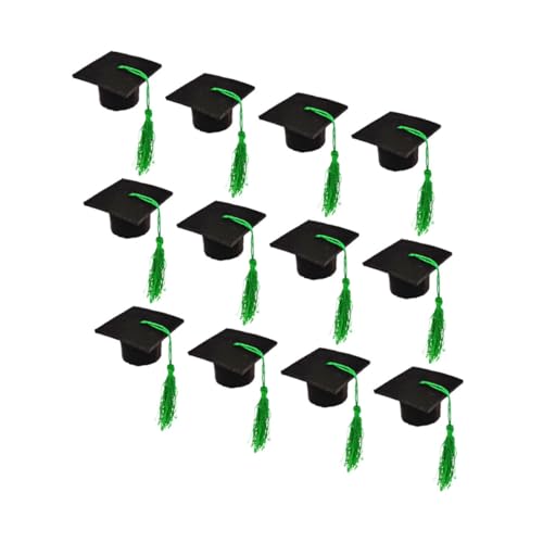iplusmile 12 Stück Arzt Hut Dekoration Mini Klein Kappendekorationen Für Den Abschluss Flaschenverschlüsse Abschlussfeier Dekorationen Meister Abschlusskappen Für Getränke Party Green Vlies von iplusmile