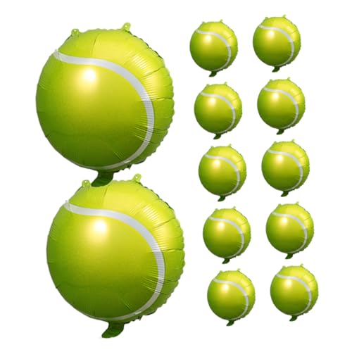 iplusmile 12 Stück Tennisballon Jumbo-Tennisball Thema Zahlenballons blaue Luftballons groß Tennis Dekorationen Partyballons Tennisgeburtstagsfeier Sportballons für Party Aluminiumfolie Grün von iplusmile