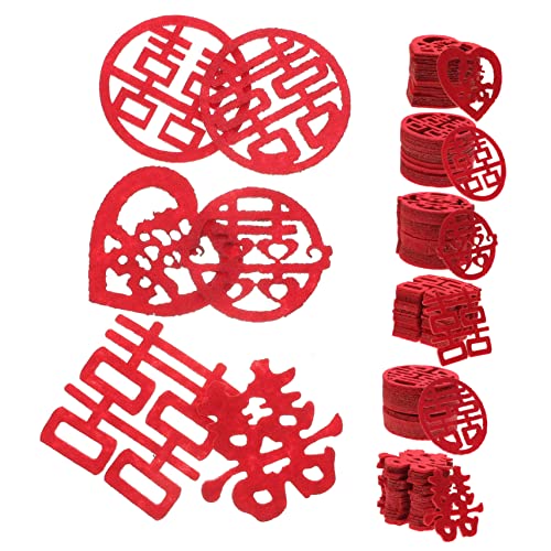 iplusmile 120 Stück Chinesisches Hochzeitsparty Konfetti aus Vliesstoff Traditionelle Doppelte Xi Dekoratives Partyzubehör für Tisch Wiederverwendbar Gemischt von iplusmile