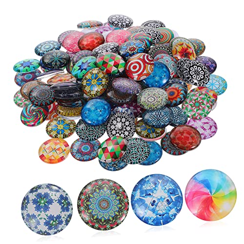 iplusmile 120 Stück Teiliges Bunte Glassteine Flach Rückseite Diy Cabochons für Schmuckherstellung Halskette Ohrringe Schlüsselanhänger Gemischte Farben Hochwertige Glasperlen von iplusmile