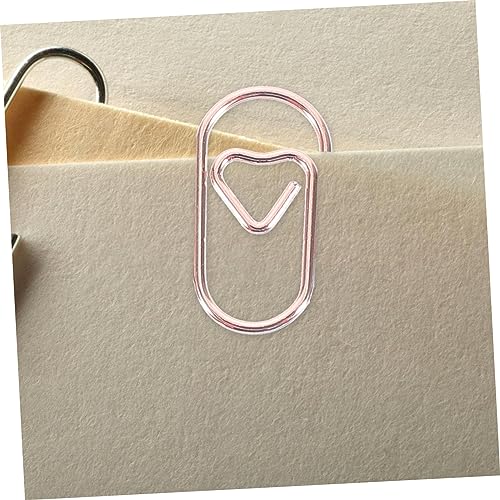 iplusmile 150 Stück Kreative Kleine Metall Büroklammern Herzförmige Papierclips Roségold Praktische Dokumentenklammern für Büro und Formschöne und Langlebige Clips von iplusmile