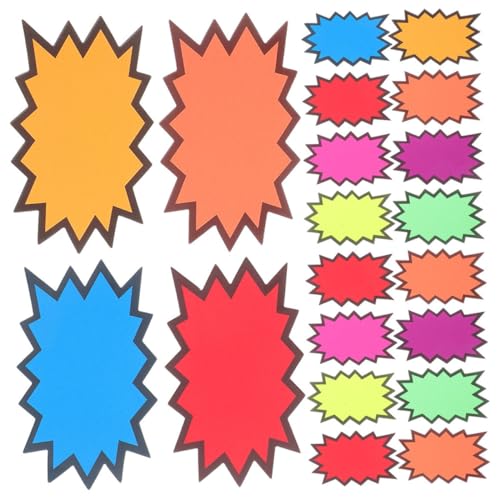 iplusmile 160pcs Einzelhandel Burst Paper Signs Neon Sale -tags Mit Design Leere Etiketten Für Supermarkt Garage Verkauf Schulveranstaltungen Für Werbung von iplusmile