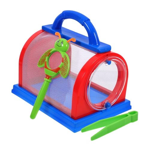 iplusmile 1Satz Handheld Insektenkäfig für Atmungsaktiver Netzkäfig mit Lupe und Pinzette Sichtbarer Käfig für Insektenbeobachtung und Naturerkundung Outdoor von iplusmile