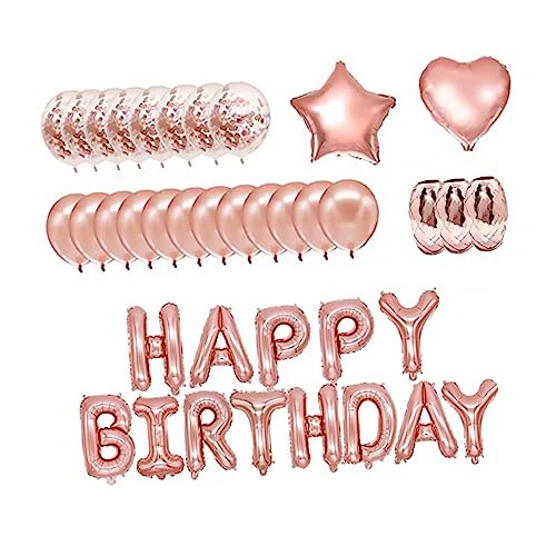 iplusmile 1Satz Teiliges Partyballons für Geburtstagsfeiern Roségoldene Glitzerballons Fünfzack Aluminiumfolie Dekoration für Unvergessliche Feiern von iplusmile