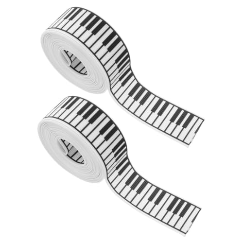 iplusmile 2 Rollen Musikhandwerksband Verpackungsband Lehrerband Geschenkband als Musikband Bauernband Band für Blumen Straußbänder Schleife bedruckt Polyester von iplusmile