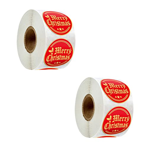 iplusmile 2 Rollen Weihnachtliche Aufkleber Selbstklebende Geschenketiketten mit Festlichem Design Goldgeprägte Weihnachtssticker zur Dekoration und Geschenkverpackung iplusmile 2 Rollen Weihnachtliche Aufkleber Selbstklebende Geschenketiketten mit Festlichem Design Goldgeprägte Weihnachtssticker zur Dekoration und Geschenkverpackung von iplusmile