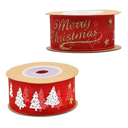 iplusmile 2 Rollen Weihnachts Geschenkband Rot Schleifenband mit Weihnachtsbaum Merry Christmas Muster Langlebig für DIY Geschenkverpackung und Weihnachtsdeko iplusmile 2 Rollen Weihnachts Geschenkband Rot Schleifenband mit Weihnachtsbaum Merry Christmas Muster Langlebig für DIY Geschenkverpackung und Weihnachtsdeko von iplusmile