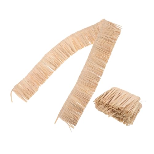 iplusmile 2 STÜCK Teiliges Raffia Fransenband aus Natürlichem Bast Handgefertigte Quasten für DIY Dekoration Sommer Accessoires Bast Verzierungen für Taschen Schuhe Party Deko von iplusmile