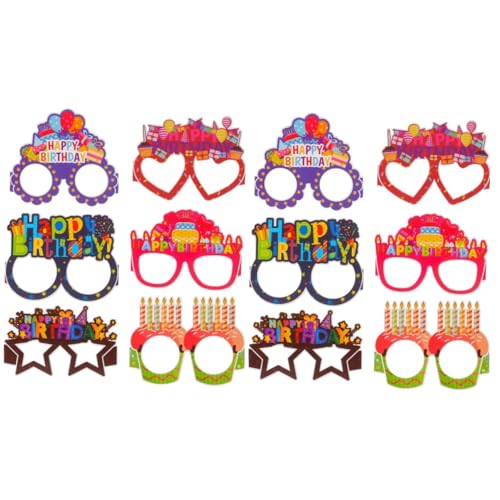 iplusmile 2 Sätze Papiergläser Verkaufsstand Party Alles Zum Geburtstag Brille Geburtstagsfeierbrille Geformt Kreative Papierbrille Lustige Brille Kreative Brillen 18 Stück * 2 von iplusmile