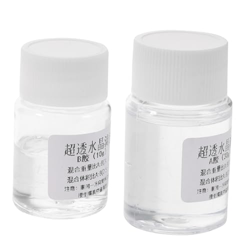 iplusmile 2 Sets Crystal Epoxy 2 Komponenten Gießkleber Klarer Kleber Bastelkleber Zweikomponenten Kleber Epoxidkleber Epoxidharz DIY Bastelkleber Epoxidharzkleber Klar von iplusmile
