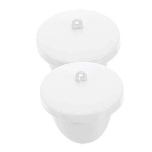 iplusmile 2 Stück Chemielabor-porzellantiegel Mit Deckel, 70 Ml, Keramiktiegel Mit Abdeckung Für Labor-hochtemperatur-schuleexperimente von iplusmile