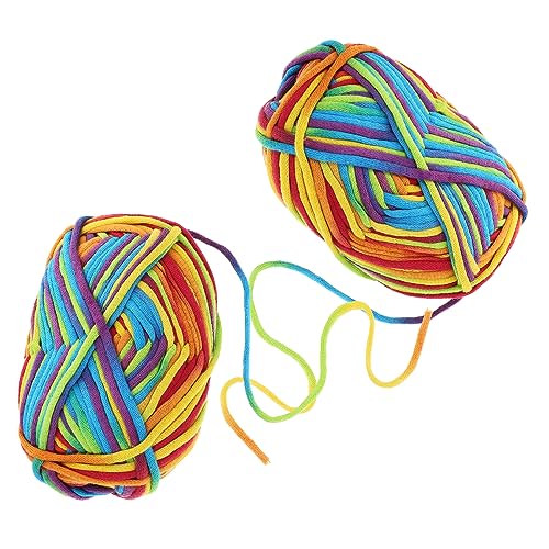 iplusmile 2 Stück Farbverlauf Baumwollgarn zum Stricken und Häkeln Geschmeidiges Atmungsaktives Garn für DIY Pullover Schals Mützen und Heimdekoration Vielseitiges Handarbeitsmaterial von iplusmile