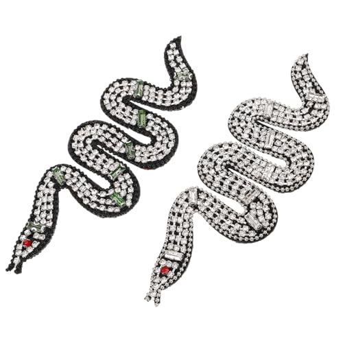 iplusmile 2 Stück Handgefertigte Beaded Snake Patches Dekorative Perlenapplikationen für Kleidung DIY Aufnäher für Pullover Taschen Schuhe Hüte Langlebige Glasperlen Vielseitig Einsetzbar von iplusmile