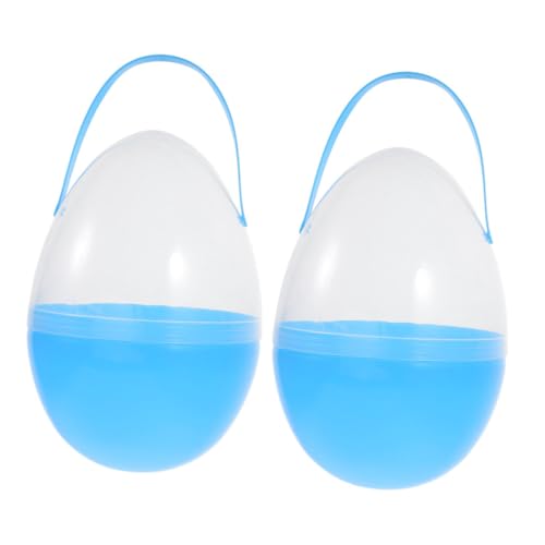 iplusmile 2 Stück Ostereier befüllbare Osterbehälter kunststofffüller eier Osterei-Korb Osterkorb Stuffers osterparty gefallen leeres Osterkörbchen Spielzeugeier pp Sky-blue von iplusmile