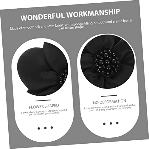 iplusmile 2 Stück Perlenbestickte Blumenapplikationen Satinstoff Aufnäher zum Aufnähen für Kleidung DIY Dekoration in Schwarz und Weiß von iplusmile