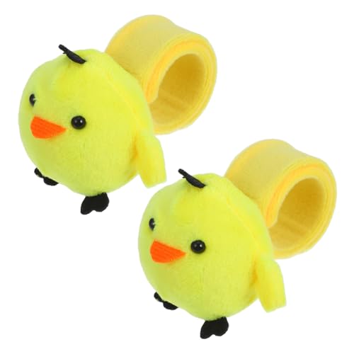 iplusmile 2 Stück Plüsch Slap Armband Kükenform Weiches Schnapparmband Partygeschenk Kindergeburtstag Party Mitgebsel von iplusmile