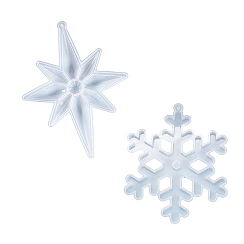 iplusmile 2 Stück Silikonform Schneeflocke und Achtzackiger Stern Langlebige DIY Anhänger Form Einfache Handhabung Rückseitige Gießform für Weihnachtsdeko Bastelprojekte iplusmile 2 Stück Silikonform Schneeflocke und Achtzackiger Stern Langlebige DIY Anhänger Form Einfache Handhabung Rückseitige Gießform für Weihnachtsdeko Bastelprojekte von iplusmile